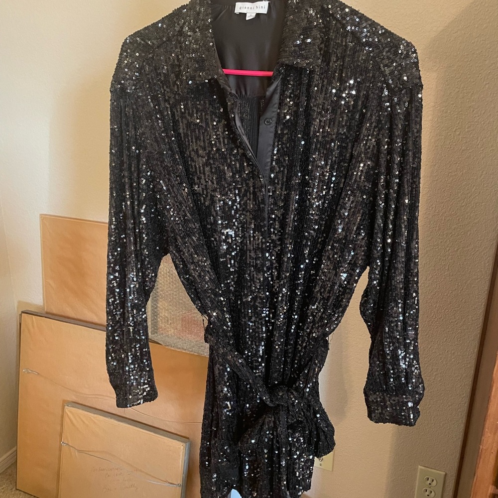 Gianni Bini Black Sequin Dress